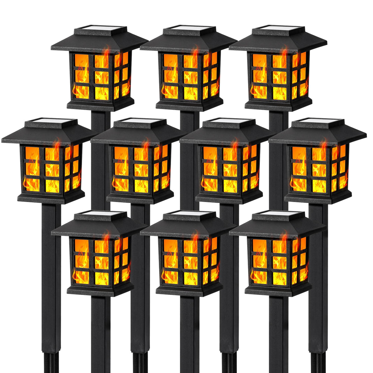 GIGALUMI Solar Lights Outdoor Waterproof 12 Pack, LED Garden Decor