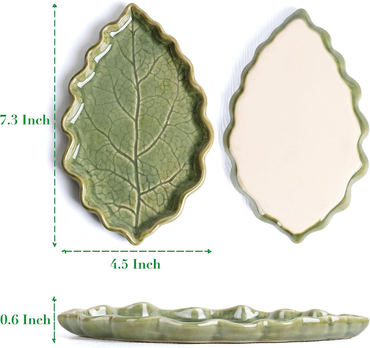 Ceramic Spoon Rest for Stove Top Cute Leaf Spoon Rest for Kitchen Counter