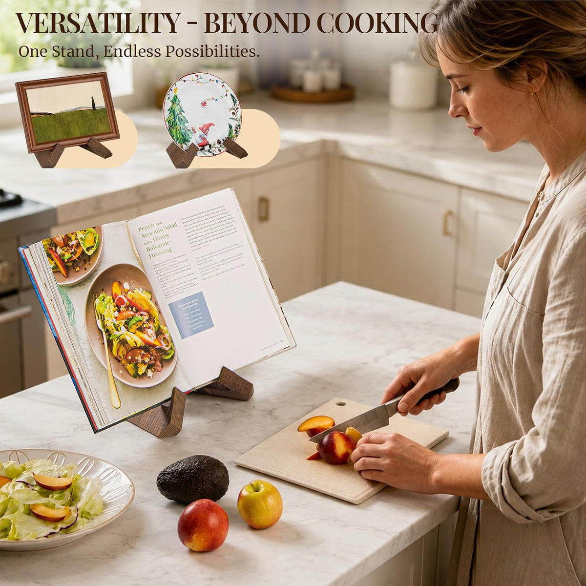 PUERSI Cookbook Stand for Kitchen, Recipe Book Holder for Kitchen Counter