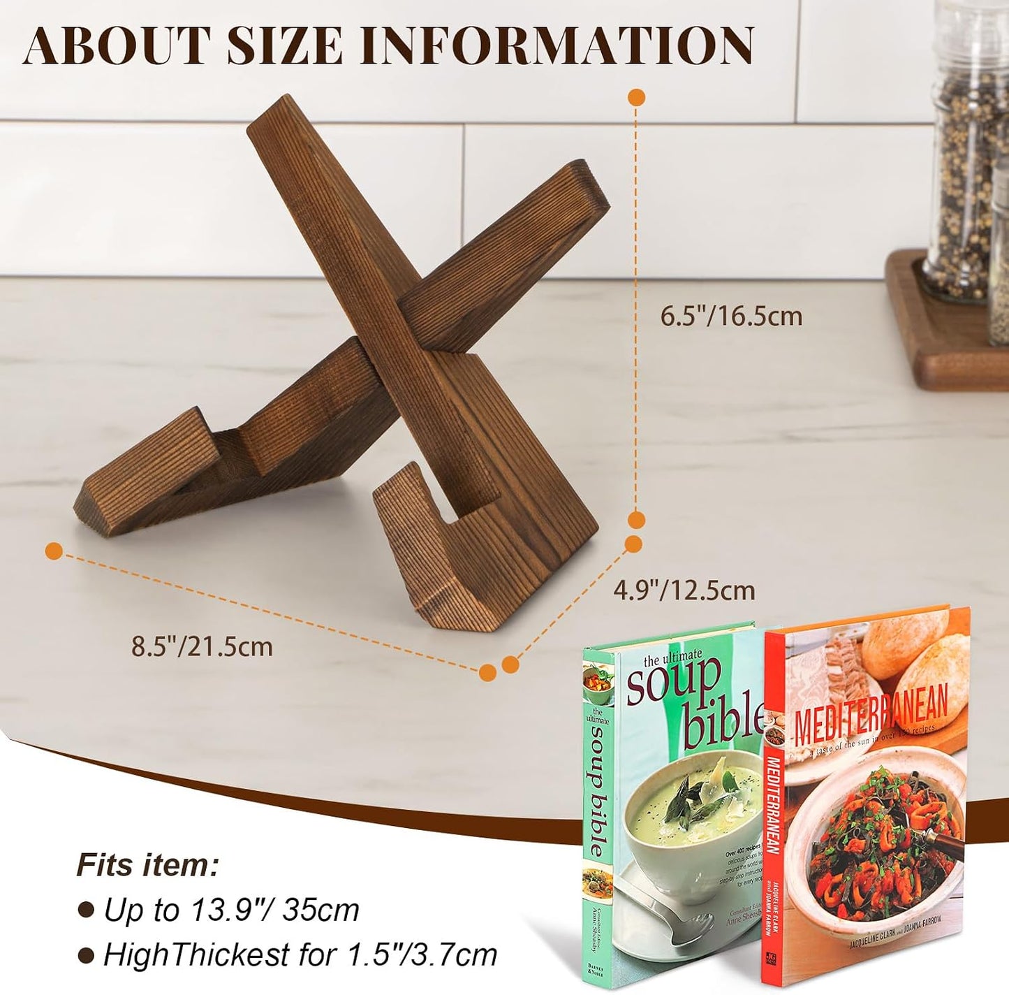 PUERSI Cookbook Stand for Kitchen, Recipe Book Holder for Kitchen Counter