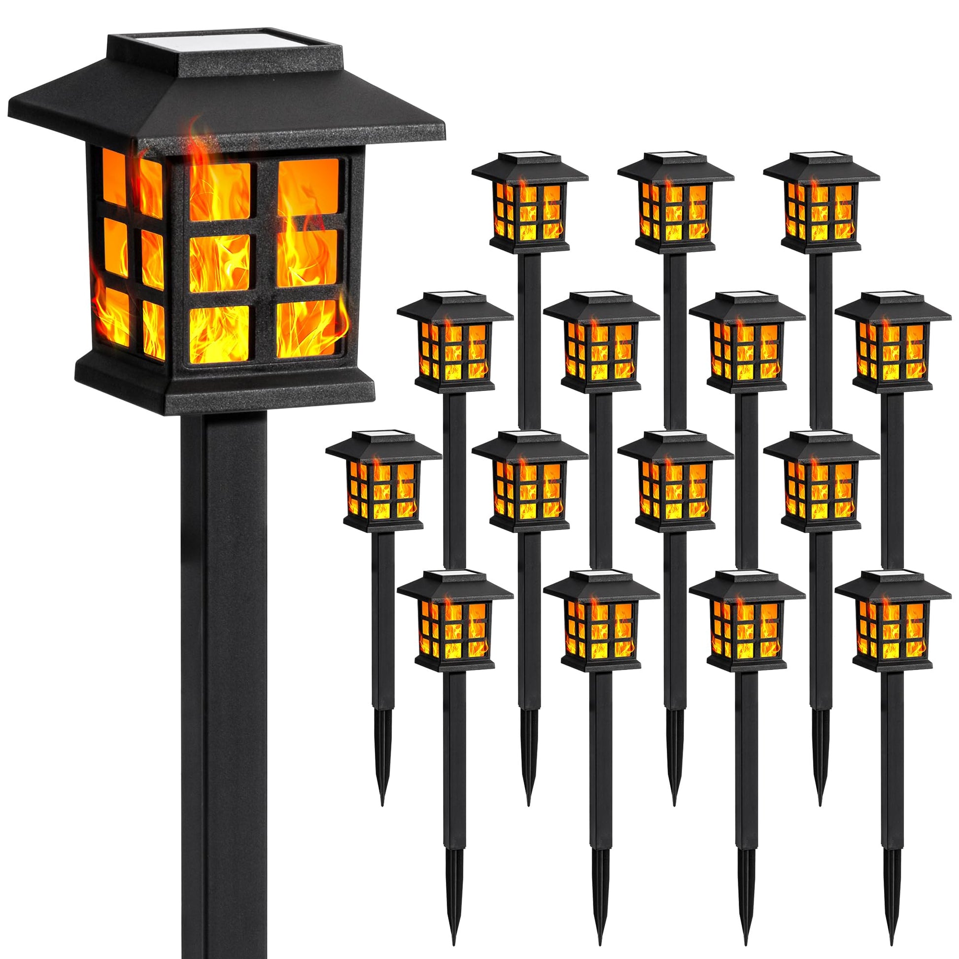 GIGALUMI Solar Lights Outdoor Waterproof 12 Pack, LED Garden Decor