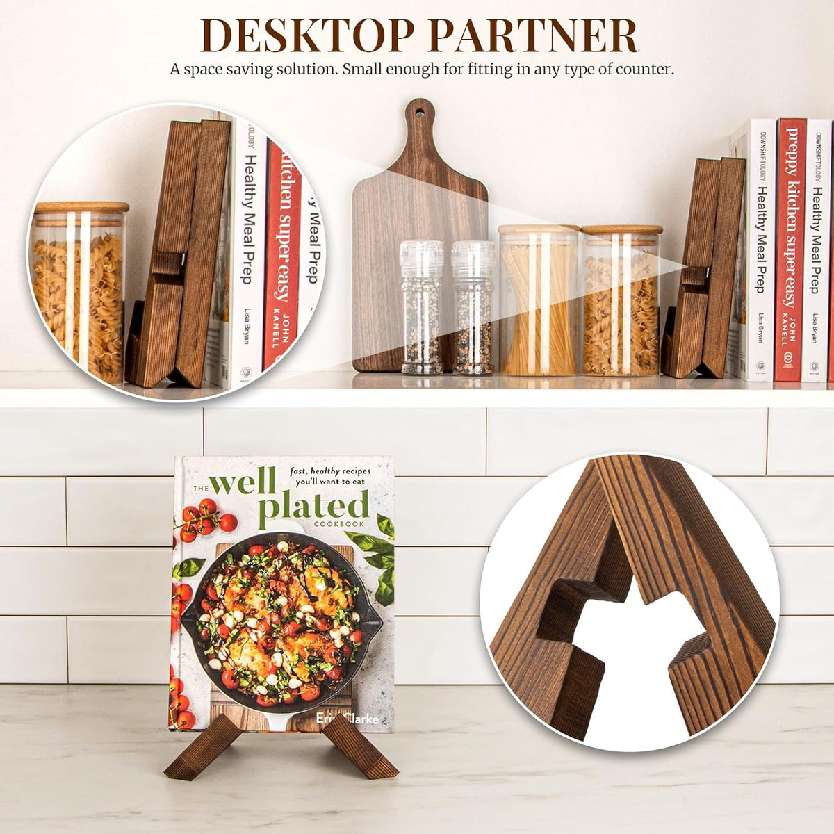 PUERSI Cookbook Stand for Kitchen, Recipe Book Holder for Kitchen Counter