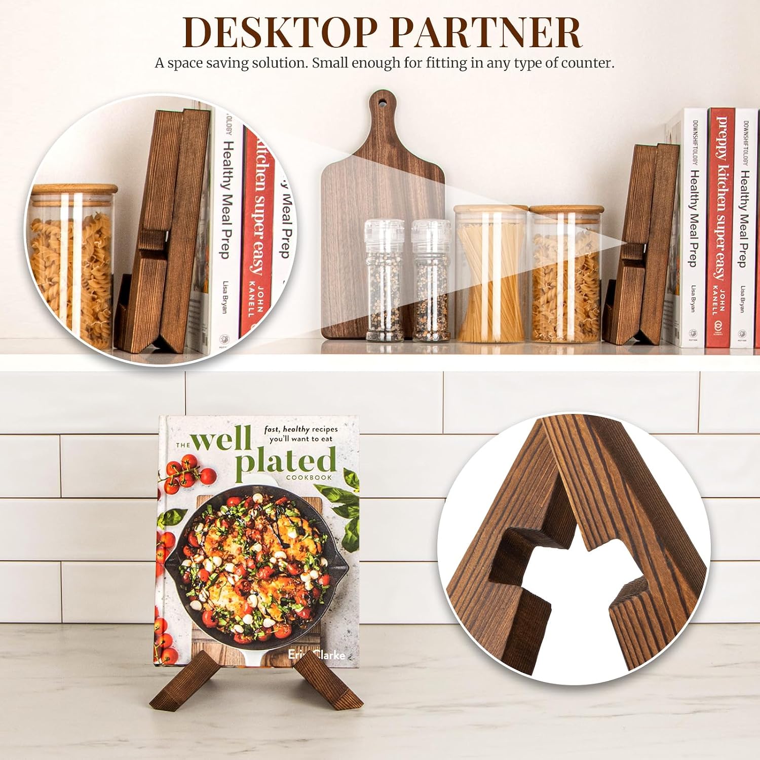PUERSI Cookbook Stand for Kitchen, Recipe Book Holder for Kitchen Counter