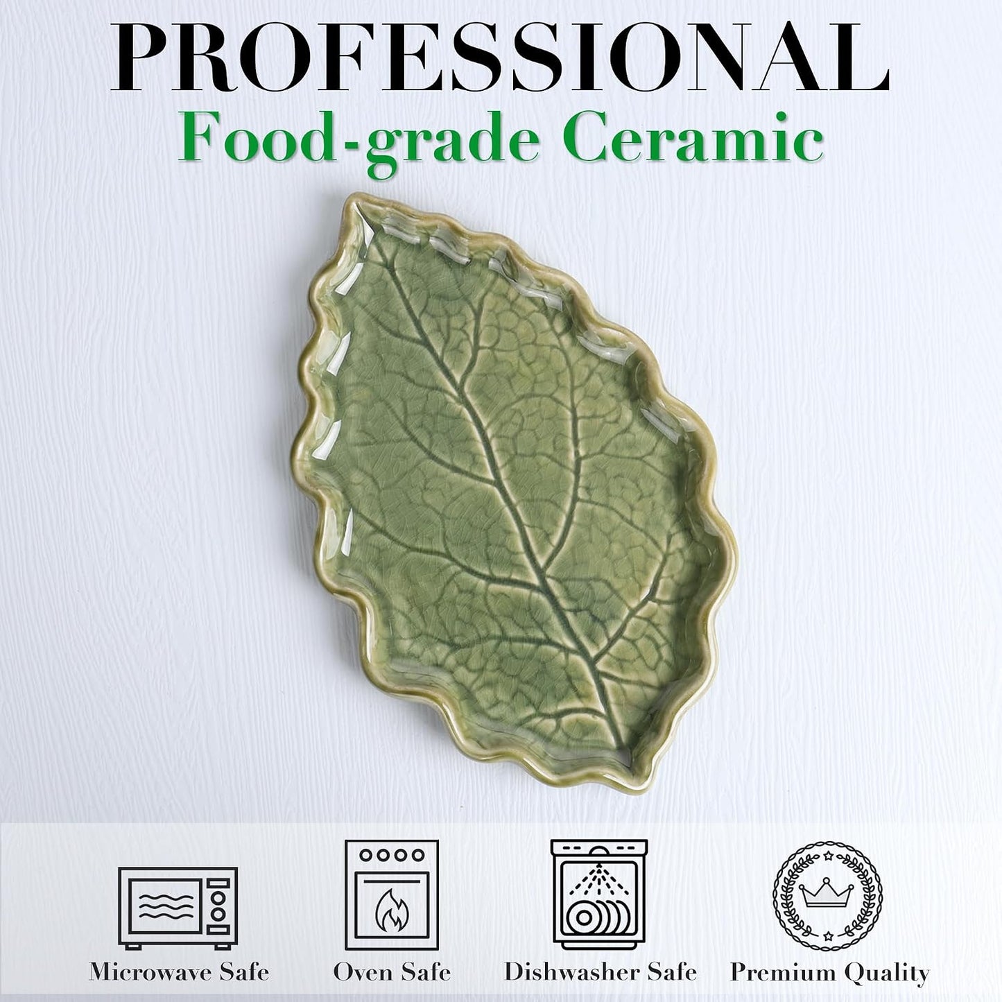 Ceramic Spoon Rest for Stove Top Cute Leaf Spoon Rest for Kitchen Counter