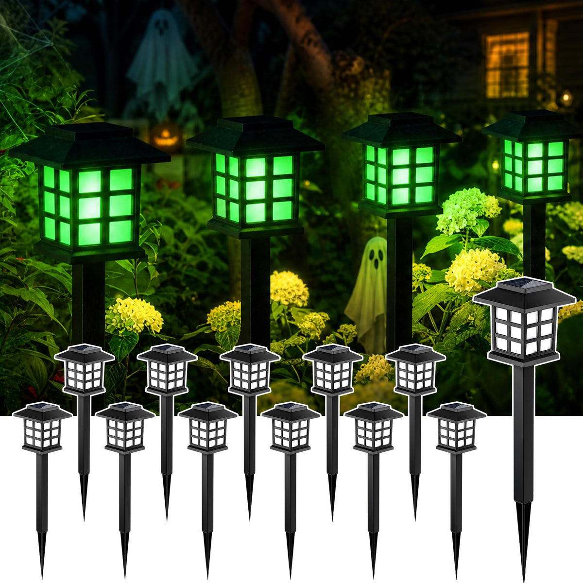 GIGALUMI Solar Lights Outdoor Waterproof 12 Pack, LED Garden Decor